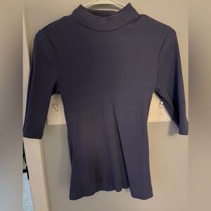 Old Navy Women's Short Sleeve Ribbed Top - Deep Blue